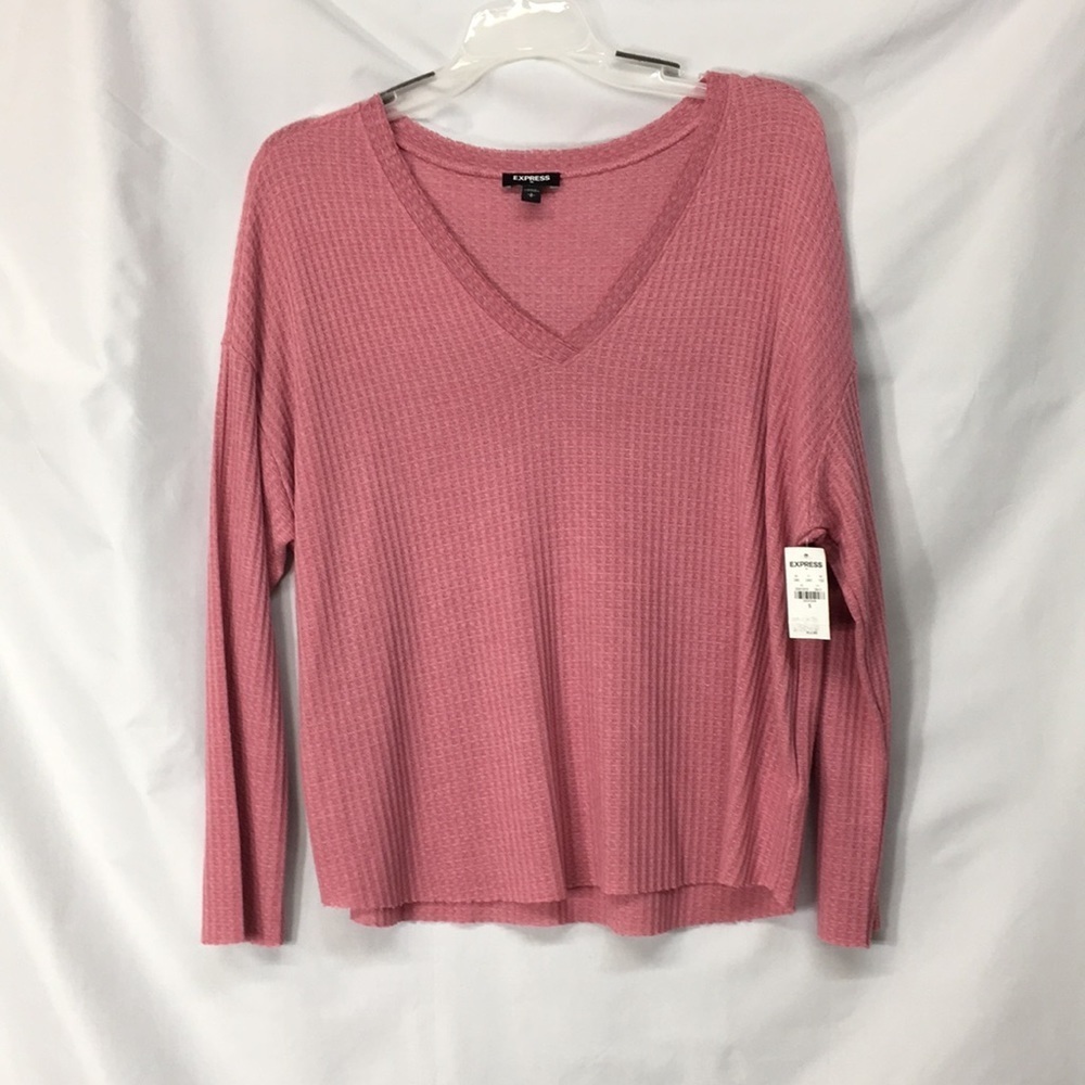 Express Women’s Pink Woven Sweater Shirt Size S NEW with Tags
